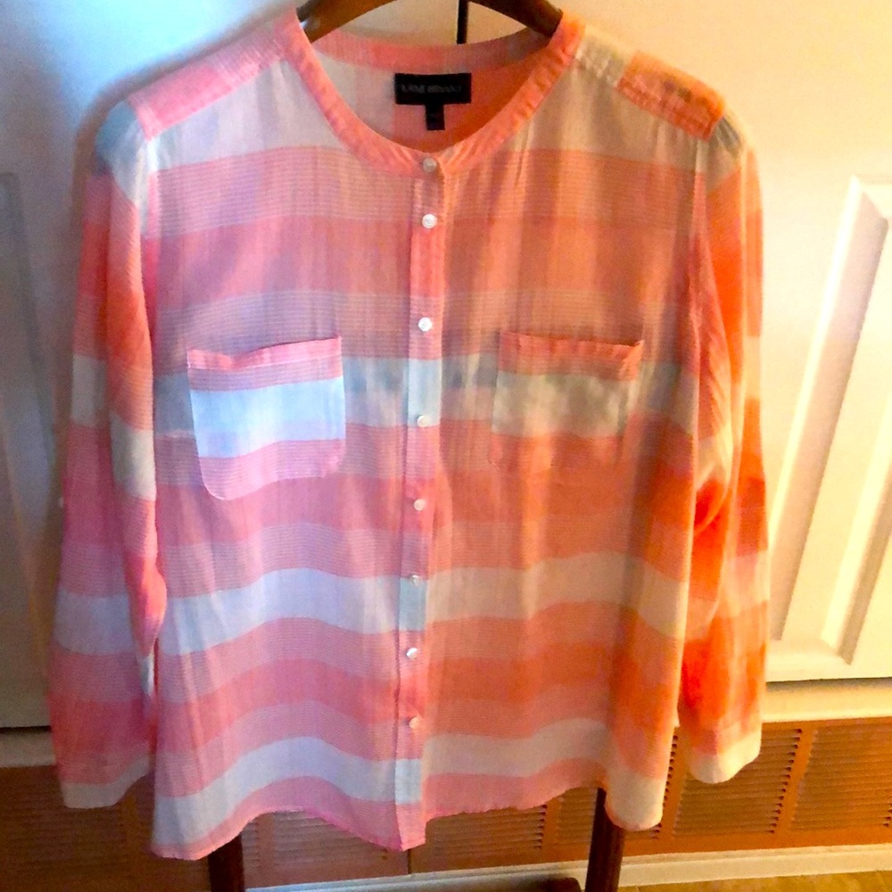 Lane Bryant 100% Cotton Button Down Blouse